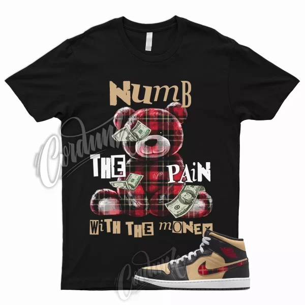 NUMB T for 1 Mid Tartan Tan Black Red Plaid Shirt To Match Low High Jezsport.com