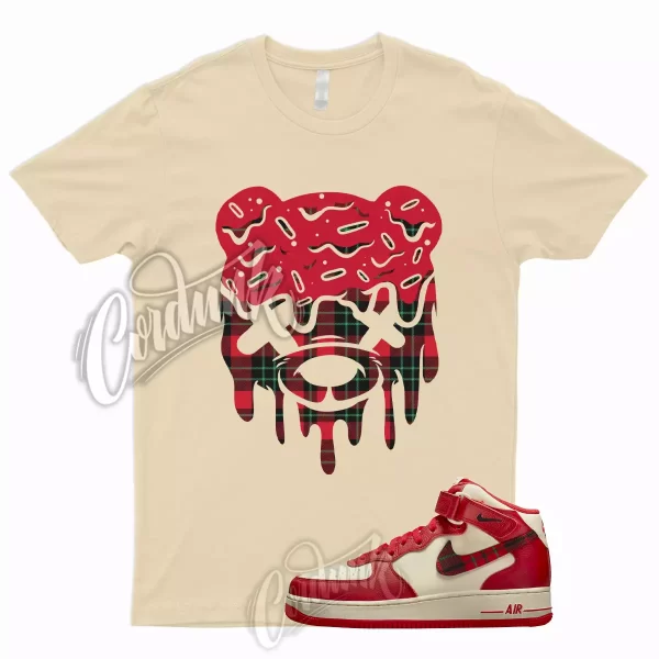 DRIPPY T Shirt for Air Force Mid Plaid Christmas Cream Red 1 Beige Sesame Fire Jezsport.com