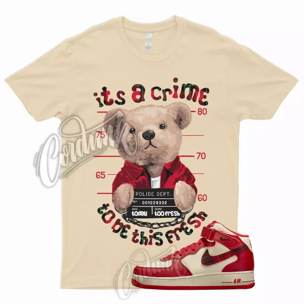 CRIME T Shirt for Air Force Mid Plaid Christmas Cream Red 1 Beige Sesame Fire Jezsport.com