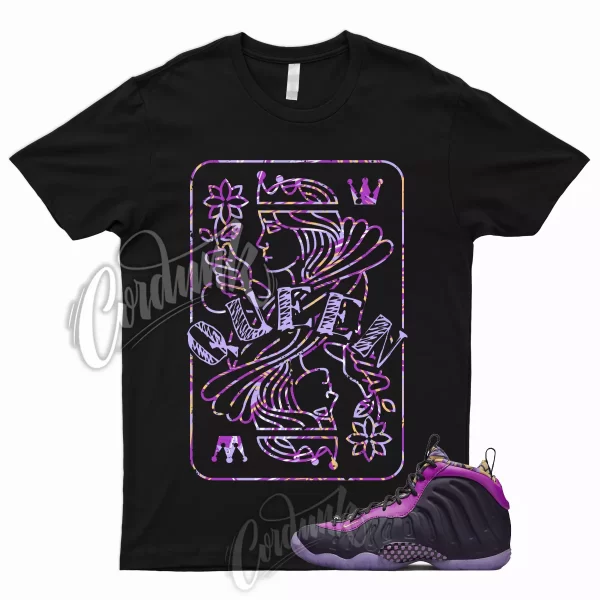 QUEEN T Shirt for Little Posite One Cave Purple Lil Foamposite Saturn Gold Vivid Jezsport.com