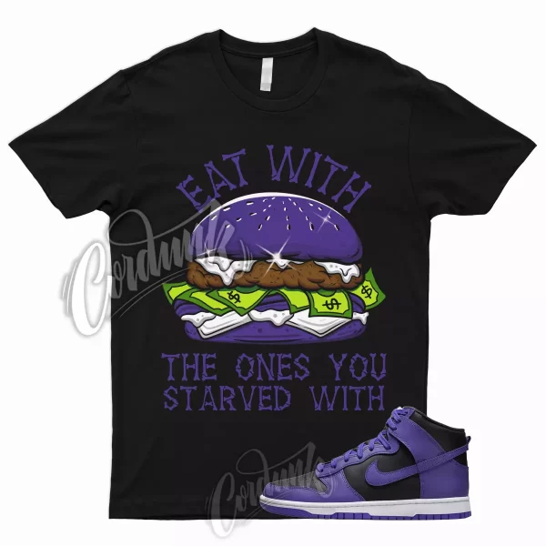 EAT T Shirt for Dunk High Psychic Purple Varsity Court Black White 1 13 3 Jezsport.com