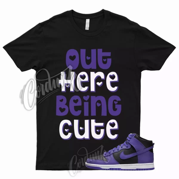 CUTE T Shirt for Dunk High Psychic Purple Varsity Court Black White 1 13 3 Jezsport.com