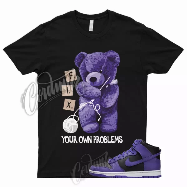 FIX T Shirt for Dunk High Psychic Purple Varsity Court Black White 1 13 3 Jezsport.com