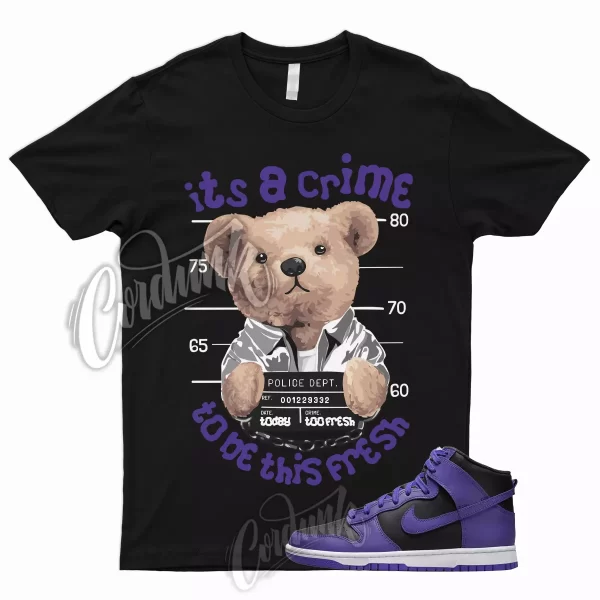 CRIME T Shirt for Dunk High Psychic Purple Varsity Court Black White 1 13 3 Jezsport.com