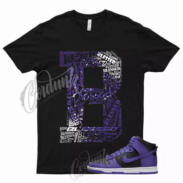 BLESSED T Shirt for Dunk High Psychic Purple Varsity Court Black White 1 13 3 Jezsport.com