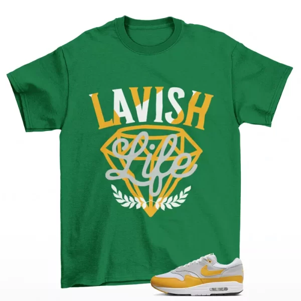 Lavish Sneaker Shirt Green to Match Air Max 1 University Gold FZ5808-100 Jezsport.com