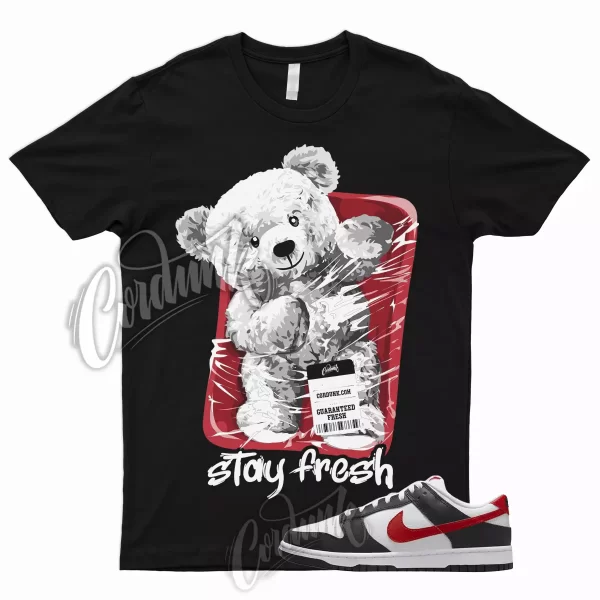 STAY T Shirt for Dunk Low Black Red Varsity University Panda White EMB Bred 1 Jezsport.com