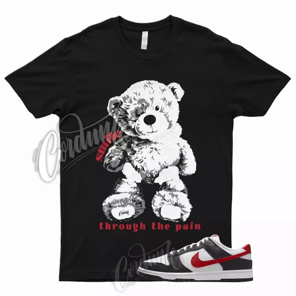 SMILE T Shirt for Dunk Low Black Red Varsity University Panda White EMB Bred 1 Jezsport.com