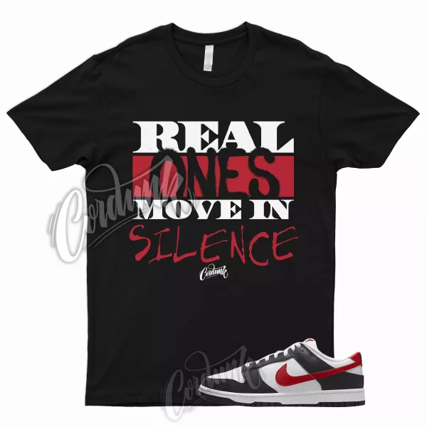 R1 T Shirt for Dunk Low Black Red Varsity University Panda White EMB Bred 1 Jezsport.com