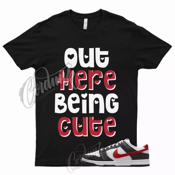 CUTE T Shirt for Dunk Low Black Red Varsity University Panda White EMB Bred 1 Jezsport.com