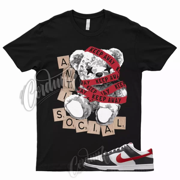 ANTI T Shirt for Dunk Low Black Red Varsity University Panda White EMB Bred 1 Jezsport.com