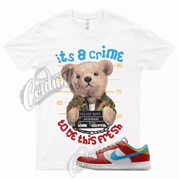 CRIME T Shirt for Dunk Low Lebron Habanero Fruity Red Laser Blue White Pebbles 1 Jezsport.com