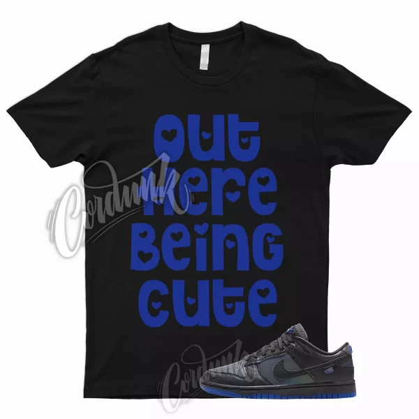 CUTE T Shirt for Dunk Low Black Game Hyper Royal Iridescent Cobal Blue 1 Air Jezsport.com