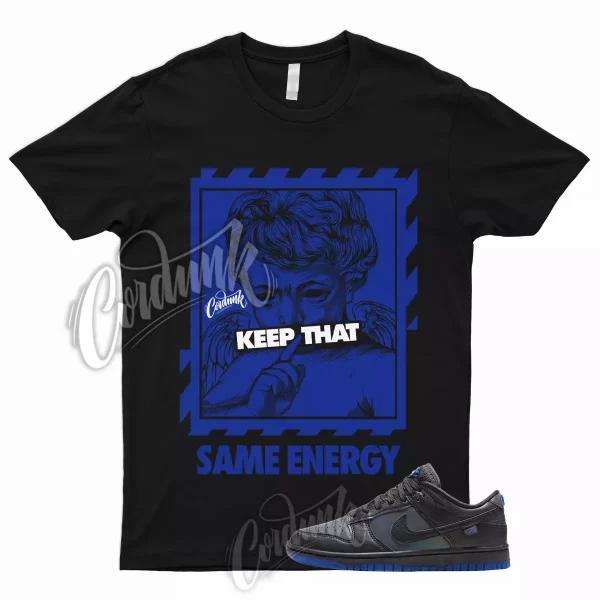 ENERGY T Shirt for Dunk Low Black Game Hyper Royal Iridescent Cobal Blue 1 Air Jezsport.com