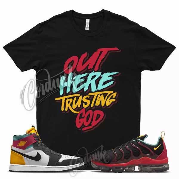 TG T Shirt for Vapormax Plus University Red Washed Teal University Gold 1 Jezsport.com