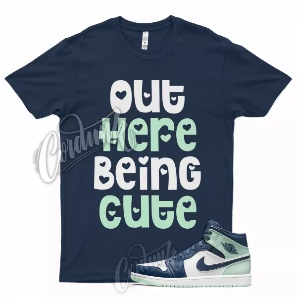 Navy CUTE T Shirt for J1 1 Mystic Blue Mint Foam 6 Tropical Twist Low Mid 5 Jezsport.com