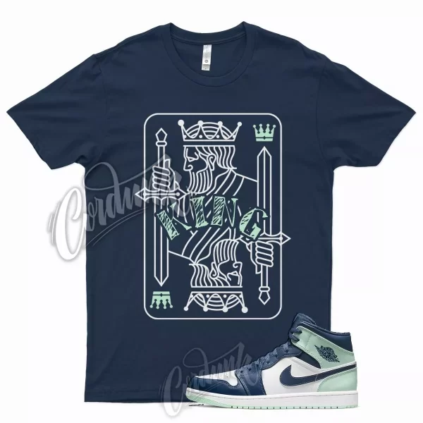 Navy KING T Shirt for J1 1 Mystic Blue Mint Foam 6 Tropical Twist Low Mid 5 Jezsport.com