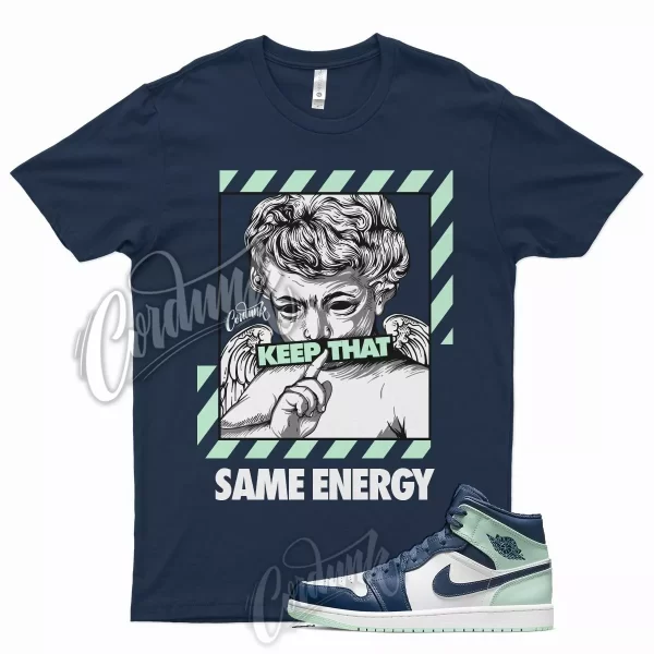 Navy ENERGY Shirt for J1 1 Mystic Blue Mint Foam 6 Tropical Twist Low Mid 5 Jezsport.com