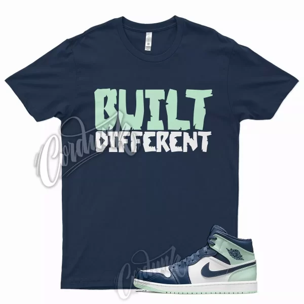 Navy BUILT T Shirt for J1 1 Mystic Blue Mint Foam 6 Tropical Twist Low Mid 5 Jezsport.com