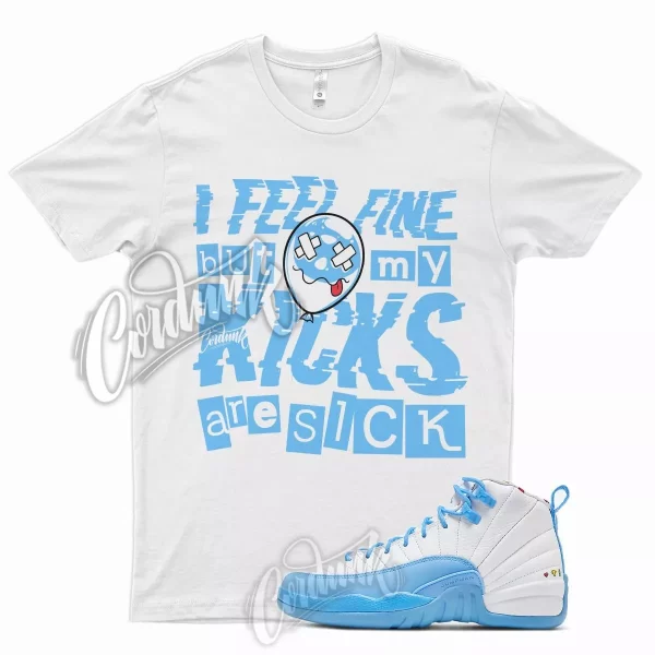 SICK V2 T Shirt for J1 12 GS Emoji UNC Powder Blue Carolina 3 6 1 University Jezsport.com