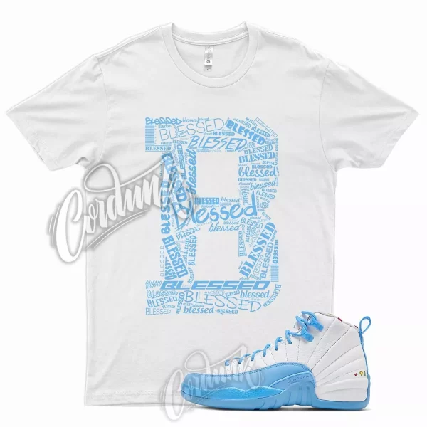 BLESSED T Shirt for J1 12 GS Emoji UNC Powder Blue Carolina 3 6 1 University Jezsport.com