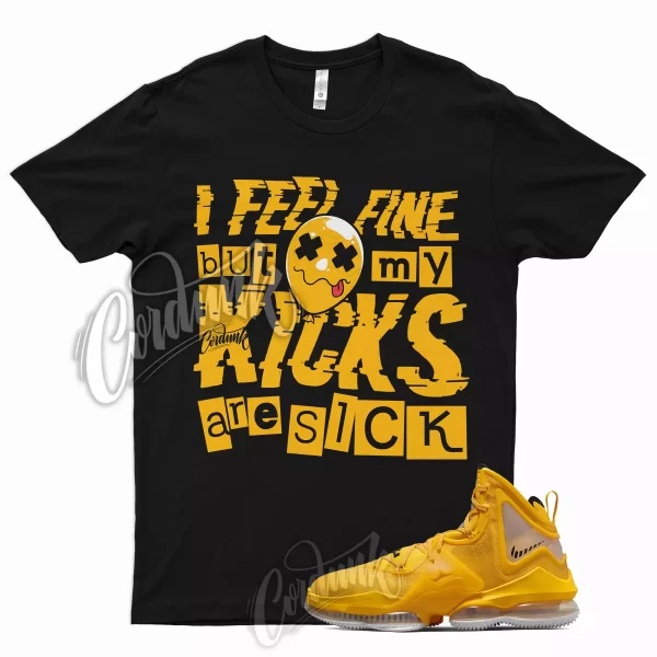 SICK T Shirt for Lebron 19 University Gold Pollen 1 Del Sol 13 Yellow Hard Hat Jezsport.com