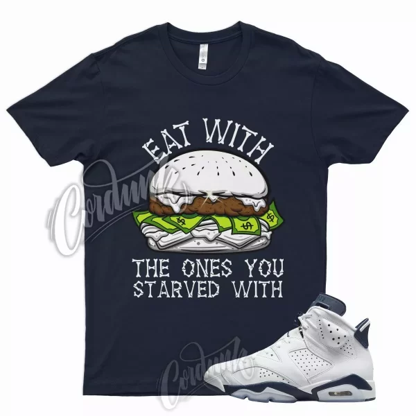 EAT T Shirt for J1 6 Midnight Navy 2022 Georgetown Dunk Uptempo Trainer 1 Jezsport.com