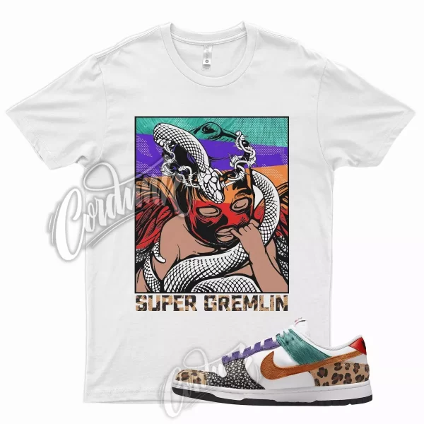 SG T Shirt for N Dunk Low WMNS Patchwork Multicolor Safari Cheetah Leopard 97 Jezsport.com