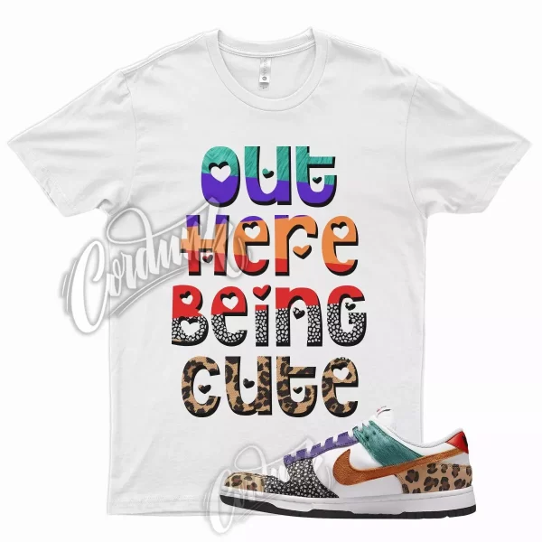 CUTE T Shirt for N Dunk Low WMNS Patchwork Multicolor Safari Cheetah Leopard Jezsport.com