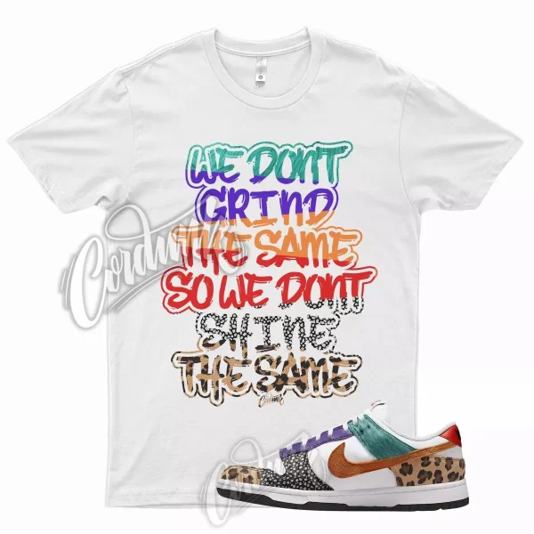 GRIND T Shirt for N Dunk Low WMNS Patchwork Multicolor Safari Cheetah Leopard Jezsport.com