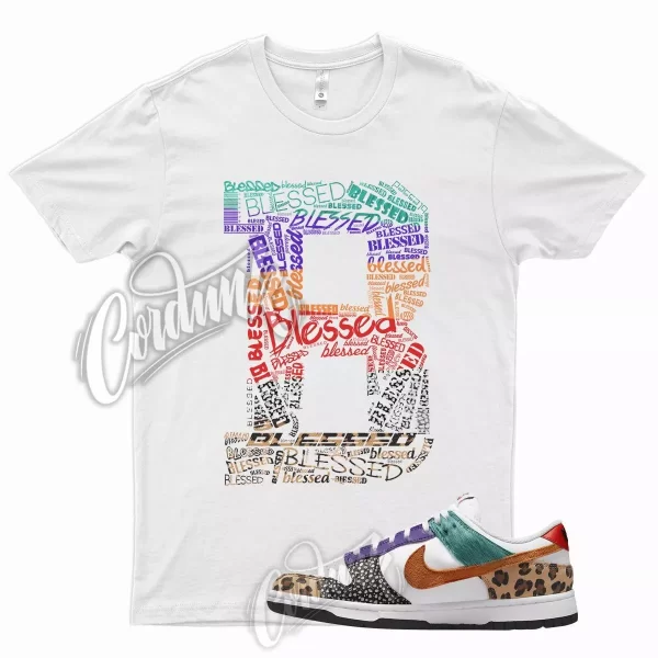 BLESSED Shirt for N Dunk Low WMNS Patchwork Multicolor Safari Cheetah Leopard Jezsport.com