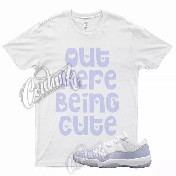 White CUTE T Shirt for J1 11 Low WMNS Pure Violet Purple Arctic Punch 1 Mid Jezsport.com