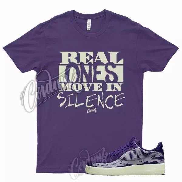 R1 T Shirt for Air Force 1 Purple Skeleton Court White Glow 13 Mid High Varsity Jezsport.com