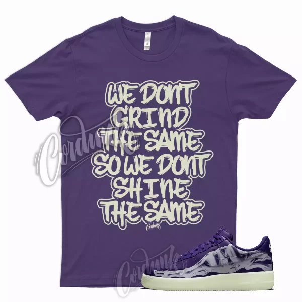 GRIND Shirt for Air Force 1 Purple Skeleton Court White Glow 13 Mid High Varsity Jezsport.com