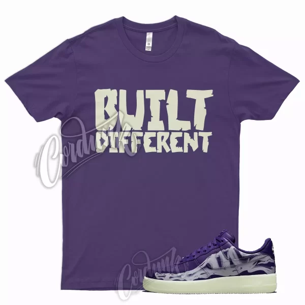 BUILT Shirt for Air Force 1 Purple Skeleton Court White Glow 13 Mid High Varsity Jezsport.com