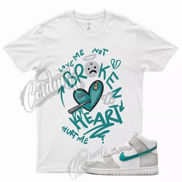 BROKEN T Shirt for N Dunk High WMNS FLS White Grey Fog Washed Teal 90 Golf 1 Jezsport.com