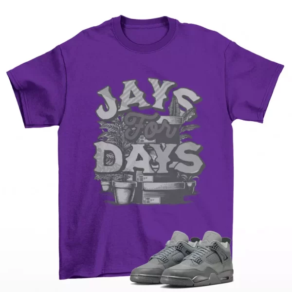 Stacked Shirt Purple to Match Jordan 4 Retro SE Wet Cement FQ7928-001 Jezsport.com