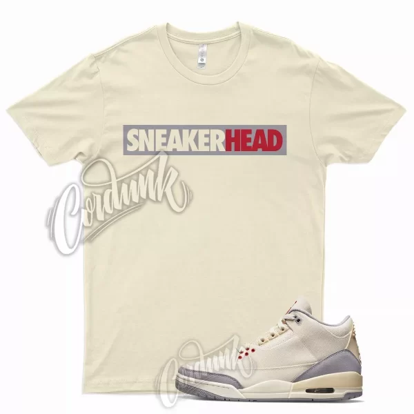 SNKRHD T Shirt for J1 3 Muslin University Red Cement Grey Sail Butter Cream Jezsport.com