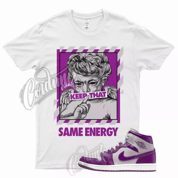 ENERGY T Shirt for J1 1 Mid WMNS Magenta Grey Purple High Low Berry Plum 9 Jezsport.com