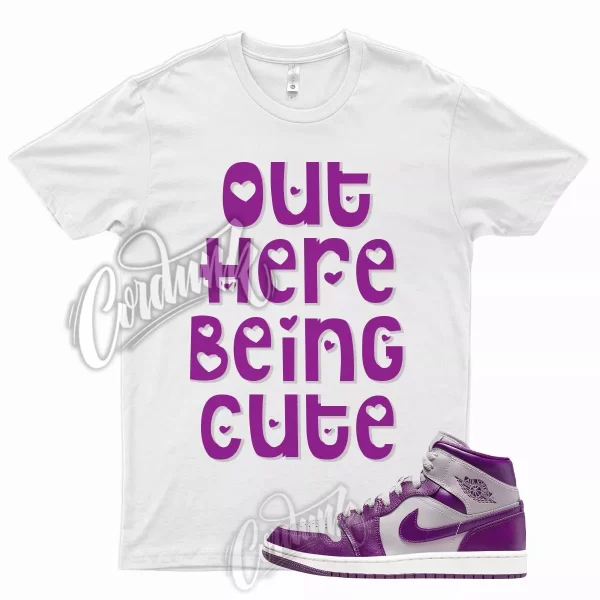 CUTE T Shirt for J1 1 Mid WMNS Magenta Grey Purple High Low Berry Plum 9 6 Jezsport.com