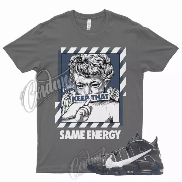 ENERGY T Shirt for N Air More Uptempo Copy Paste Iron Smoke Anthracite Grey 1 Jezsport.com