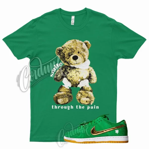 SMILE Shirt for N SB Dunk Low St Patricks Day Lucky Stadium Pine Green Gold 1 Jezsport.com