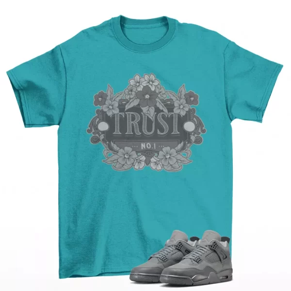 Trust Sneaker Shirt Teal to Match Jordan 4 Retro SE Wet Cement FQ7928-001 Jezsport.com