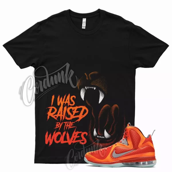 WOLVE T Shirt for Lebron 9 Total Orange Metallic Silver Team Mango Big Bang 19 8 Jezsport.com