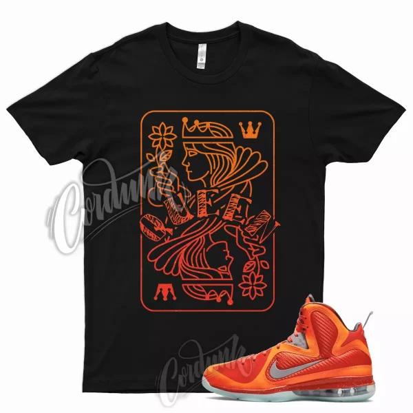 QUEEN T Shirt for Lebron 9 Total Orange Metallic Silver Team Mango Big Bang 19 8 Jezsport.com