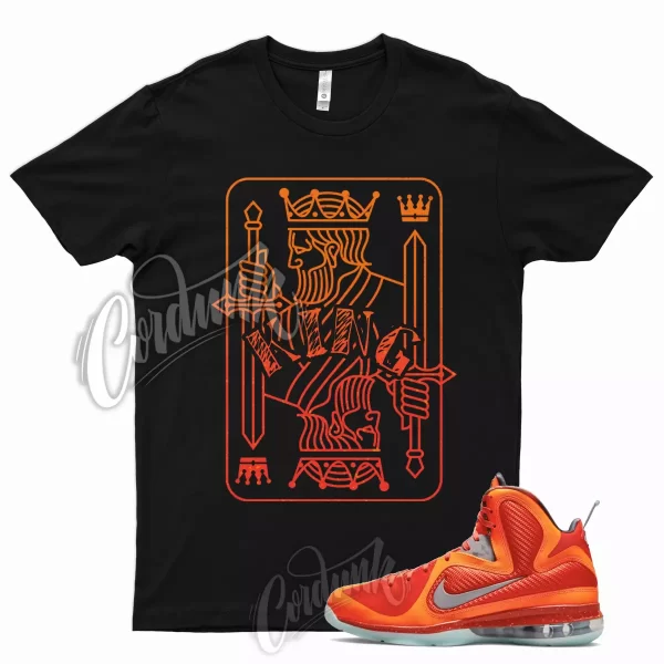 KING T Shirt for Lebron 9 Total Orange Metallic Silver Team Mango Big Bang 19 8 Jezsport.com