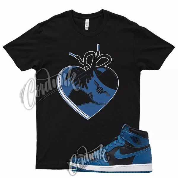 HEART T Shirt for J1 1 Dark Marina Blue Hyper Game Royal Racer 13 Mid Low 3 Jezsport.com