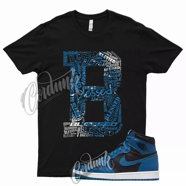 BLESSED T Shirt for J1 1 Dark Marina Blue Hyper Game Royal Racer 13 Mid Low Jezsport.com