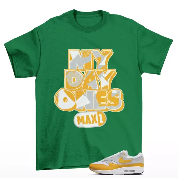 Day One Sneaker Shirt Green to Match Air Max 1 University Gold FZ5808-100 Jezsport.com