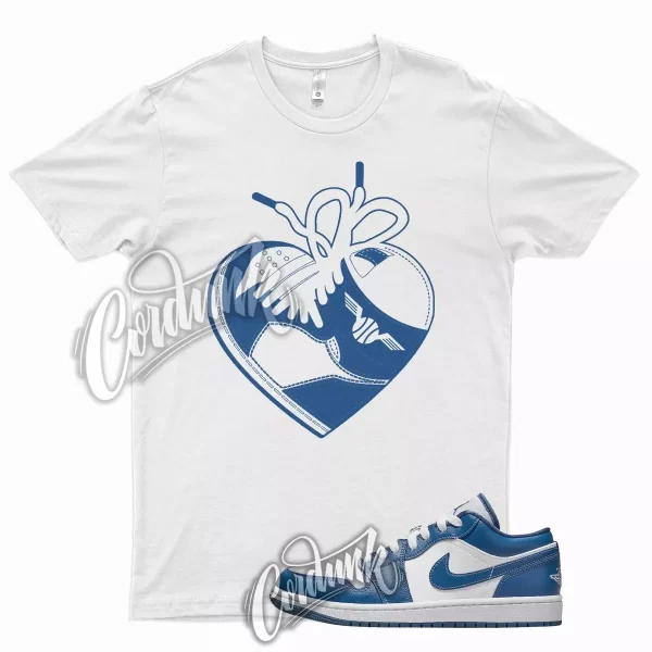 HEART T Shirt for J1 1 Low WMNS Dark Marina Blue Racer Hyper Signal Royal 5 Jezsport.com